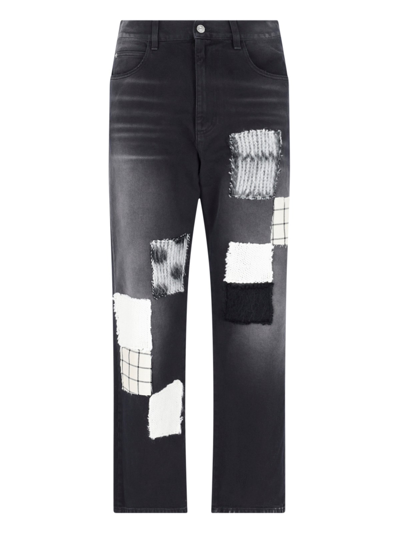 Shop Marni Mohair Patchwork Jeans In Black  