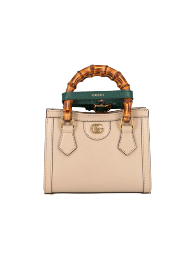 Shop Gucci 'diana' Mini Tote Bag In Beige