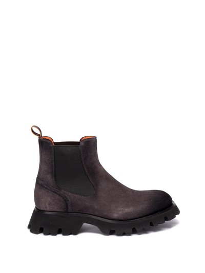 Shop Santoni `frankie` `chelsea` Boots In Gray