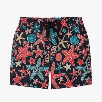 Shop Vilebrequin Boys Blue Starfish Print Swim Shorts