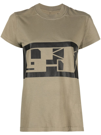 Shop Rick Owens Drkshdw Green Logo-print Cotton T-shirt
