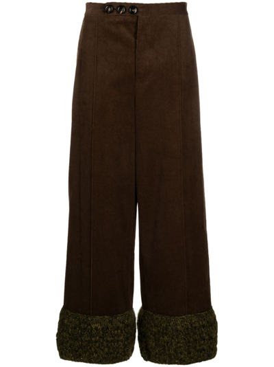 Shop Namacheko Brown Umfraville Corduroy Wide-leg Trousers
