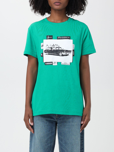 Shop A.p.c. X Jw Anderson Cotton T-shirt In Green