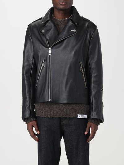 Shop A.p.c. X Jw Anderson Leather Jacket In Black
