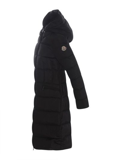 Shop Moncler Long Down Jacket  "avocette" In Nero