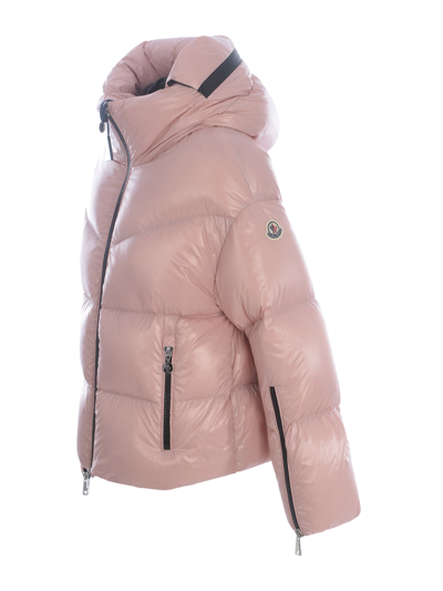 Moncler Huppe Short Down Jacket In Rosa