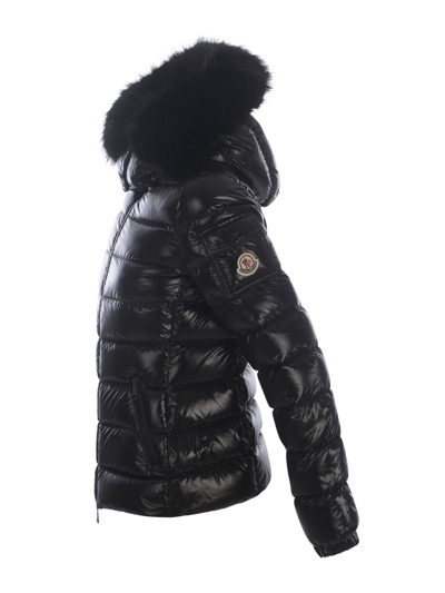 Moncler Doudoune Courte À Capuche En Matière Synthétique Badyf In Nero