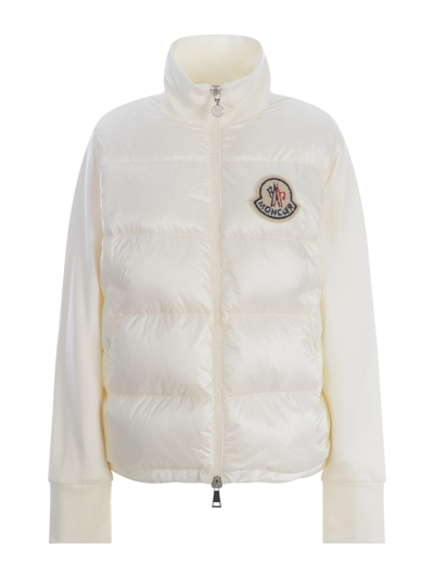 Shop Moncler Cardigan  In Avorio