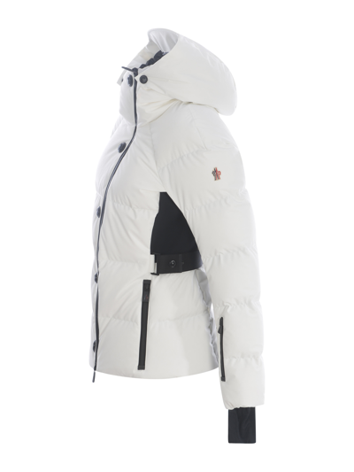 Moncler Guyane Hooded Jersey-trimmed Quilted Shell Down Jacket In Bianco