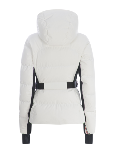 Moncler Guyane Hooded Jersey-trimmed Quilted Shell Down Jacket In Bianco