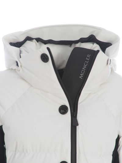 Moncler Guyane Hooded Jersey-trimmed Quilted Shell Down Jacket In Bianco