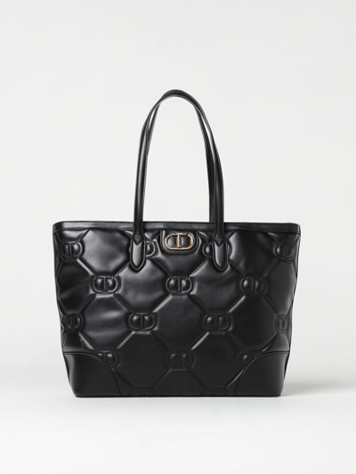 Shop Twinset Bag In Quilted Synthetic Leather In Black