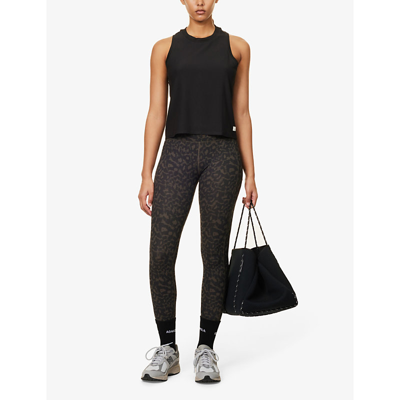 Vuori Womens Black Energy Brand-patch Stretch-jersey Top In Black
