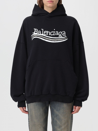 Shop Balenciaga Cotton Sweatshirt In Black