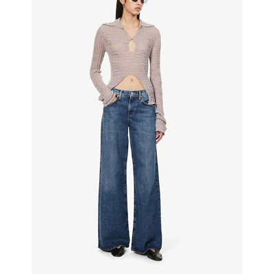Shop Agolde Women's Noise (vint Med Ind) Clara Flared-leg Low-rise Organic-denim Jeans
