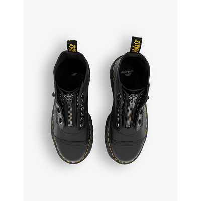 Shop Dr. Martens' Dr. Martens Women's Black Milled Sinclair Tonal-stitched Zip-up Leather Ankle Boots