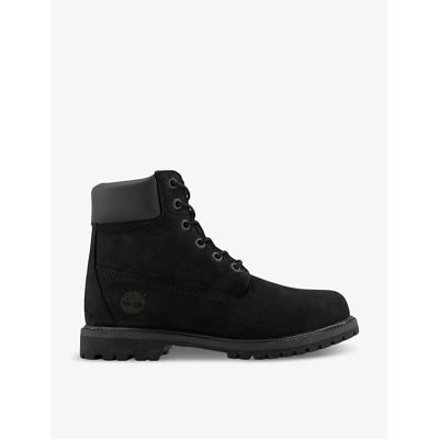 Shop Timberland Womens Black Premium Chunky-sole Leather Boots