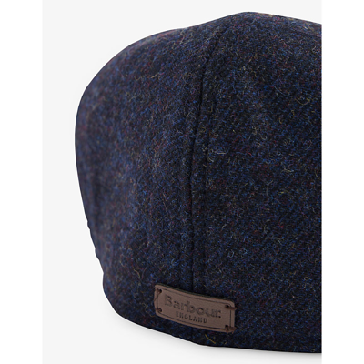 Barbour Mens Navy Claymore Bakerboy Brand-patch Woven Cap In Navy