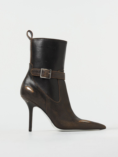 Shop Dsquared2 Ankle Boots In Used And Distressed Split Leather In Brown