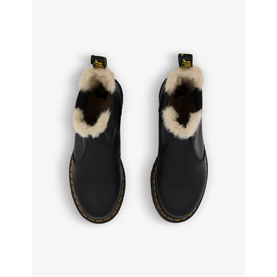Shop Dr. Martens' 2976 Leonore Faux Fur-lined Leather Chelsea Boots In Black Wyoming