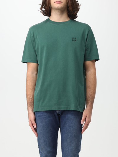 Shop Maison Kitsuné T-shirt  Men Color Green