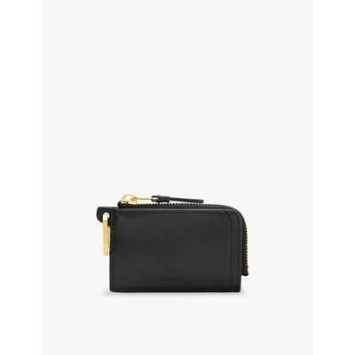 Shop Allsaints Remy Detachable-ring Leather Wallet In Black
