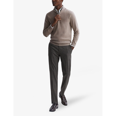 Shop Reiss Men's Mink Blackhall Slim-fit Wool Jumper