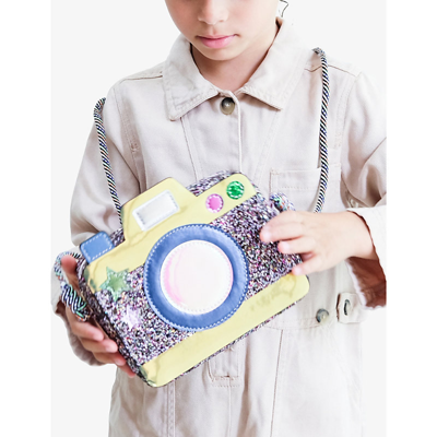 Mimi & Lula Multi Kids' Camera Glitter-embellished Cross-body Bag In Multi