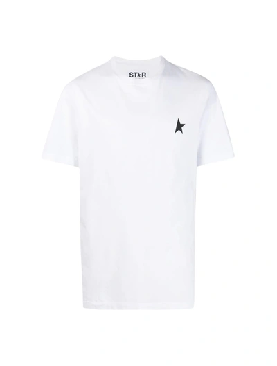 Shop Golden Goose Star M`s Regular T-shirt/ Small Star/ Blackboard In Optic White Black