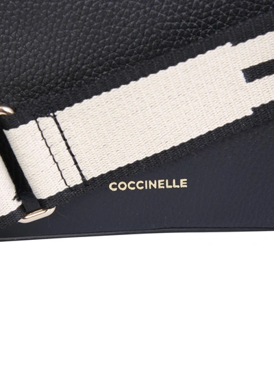 Shop Coccinelle Black Logo Print Shoulder Bag