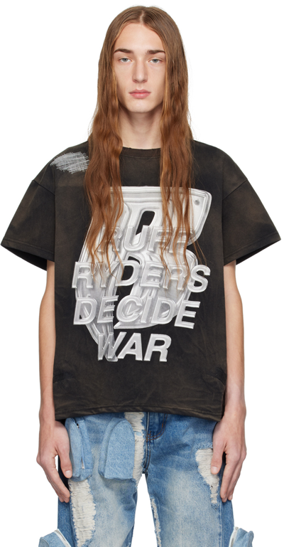 Shop Who Decides War Black Ruff Ryders Edition T-shirt In Rust