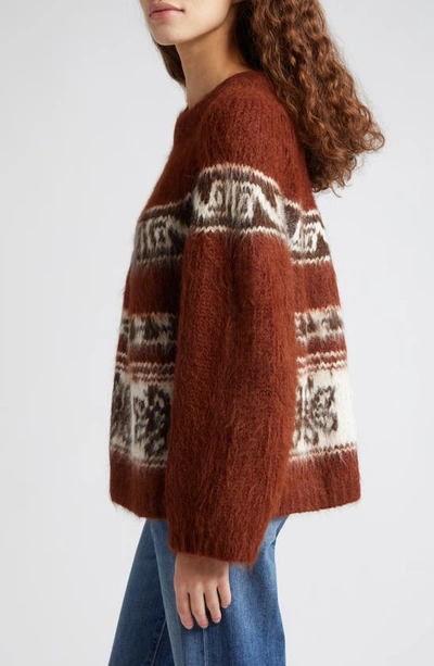 Shop Bode Nobska Jacquard Alpaca Blend Sweater In Brown