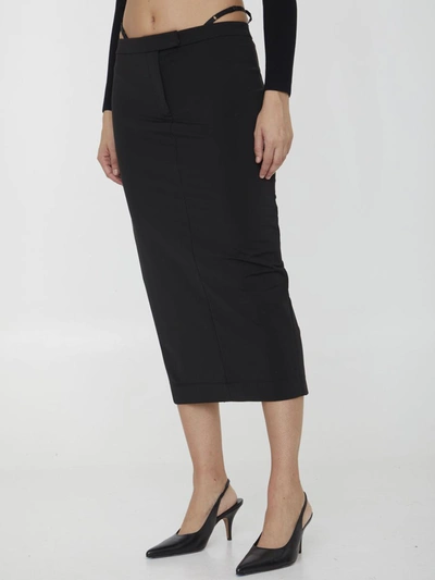 Shop Alexander Wang Fitted Skirt With Straps In Black