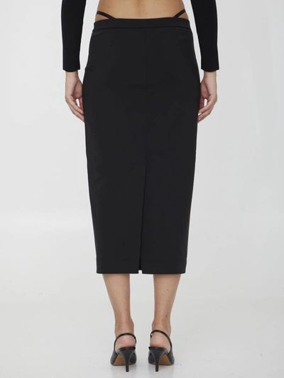 Shop Alexander Wang Fitted Skirt With Straps In Black
