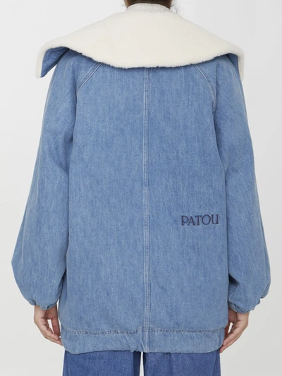 Shop Patou Oversized Denim Jacket In Blue