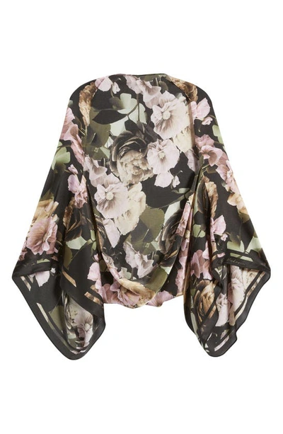 Ted Baker Abiaii Hammered Silk Wearable Scarf In Black