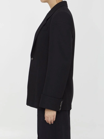 Bottega Veneta Structured Double Melange Jacket In Black