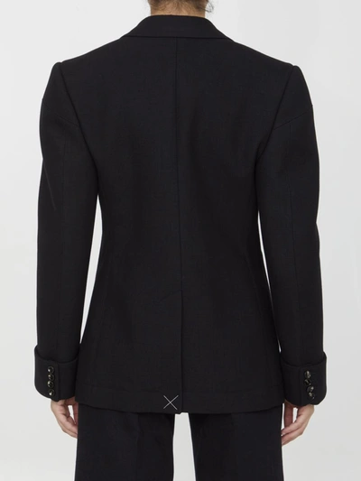 Bottega Veneta Structured Double Melange Jacket In Black