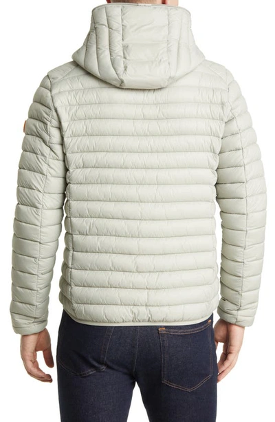 Shop Save The Duck Donald Quilted Hooded Water Resistant Insulated Puffer Jacket In Frost Grey