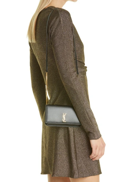 Shop Saint Laurent Monogram Phone Shoulder Bag In Nero