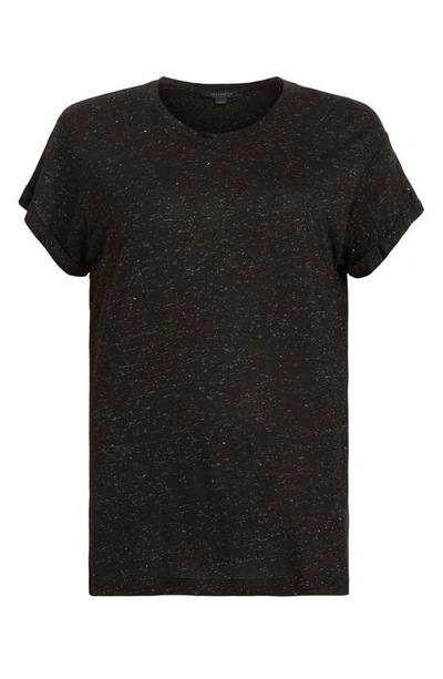 Shop Allsaints Anna Shimmer Short Sleeve T-shirt In Black