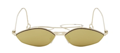 Shop Fendi Fe 40114 U-y 30g Geometric Sunglasses In Gold