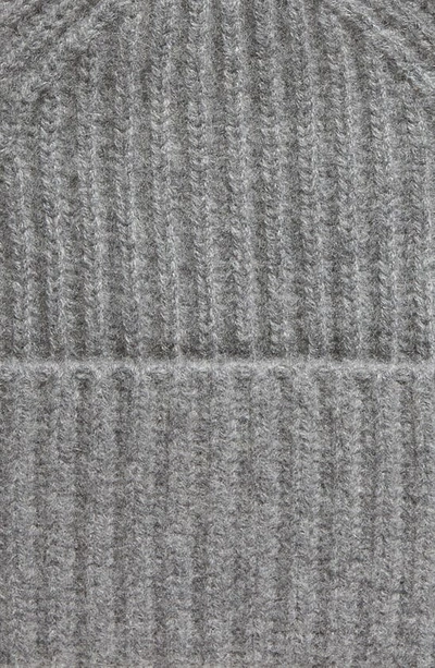 Shop Vince Boiled Cashmere Chunky Rib Beanie In Heather Grey