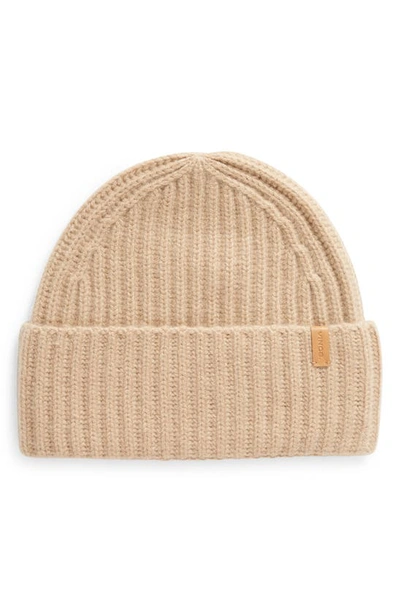 Shop Vince Boiled Cashmere Chunky Rib Beanie In Camel