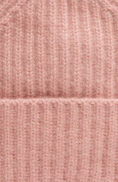 Shop Vince Boiled Cashmere Chunky Rib Beanie In Mauve Rose