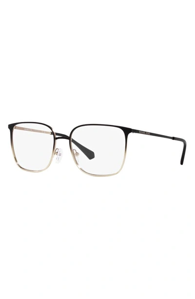 Shop Michael Kors Portland 54mm Square Optical Glasses In Black Gold