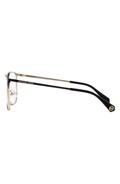 Shop Michael Kors Portland 54mm Square Optical Glasses In Black Gold