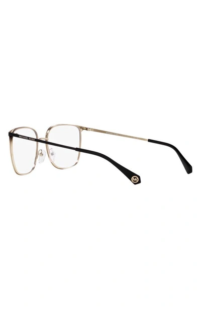 Shop Michael Kors Portland 54mm Square Optical Glasses In Black Gold