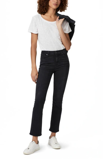 Shop Paige Cindy High Waist Ankle Straight Leg Jeans In Black Willow
