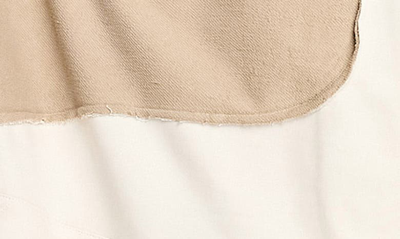 Shop Asos Design Wavy Oversize Colorblock Cotton Hoodie In Beige